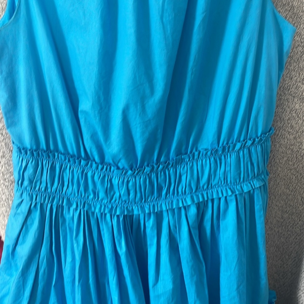 Lilly Pulitzer Elina Stretch Cotton Dress Tiered Ruffle In Blue Size 0 - Picture 5 of 9